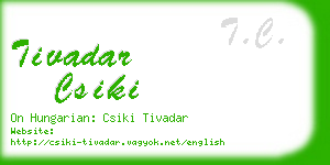 tivadar csiki business card